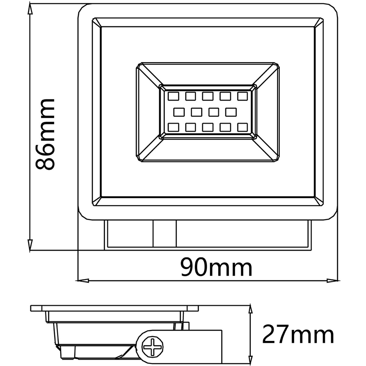 LED Breedstraler - Velvalux Glowlit - 10 Watt - Helder/Koud Wit 6500K - Waterdicht IP65 - Flikkervrij