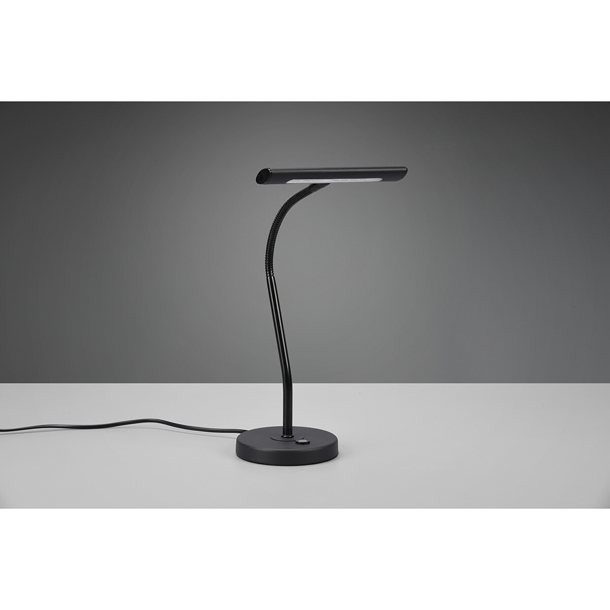 LED Bureaulamp - Trion Curty - 4W - Warm Wit 3000K - Dimbaar - Rond - Mat Zwart - Aluminium