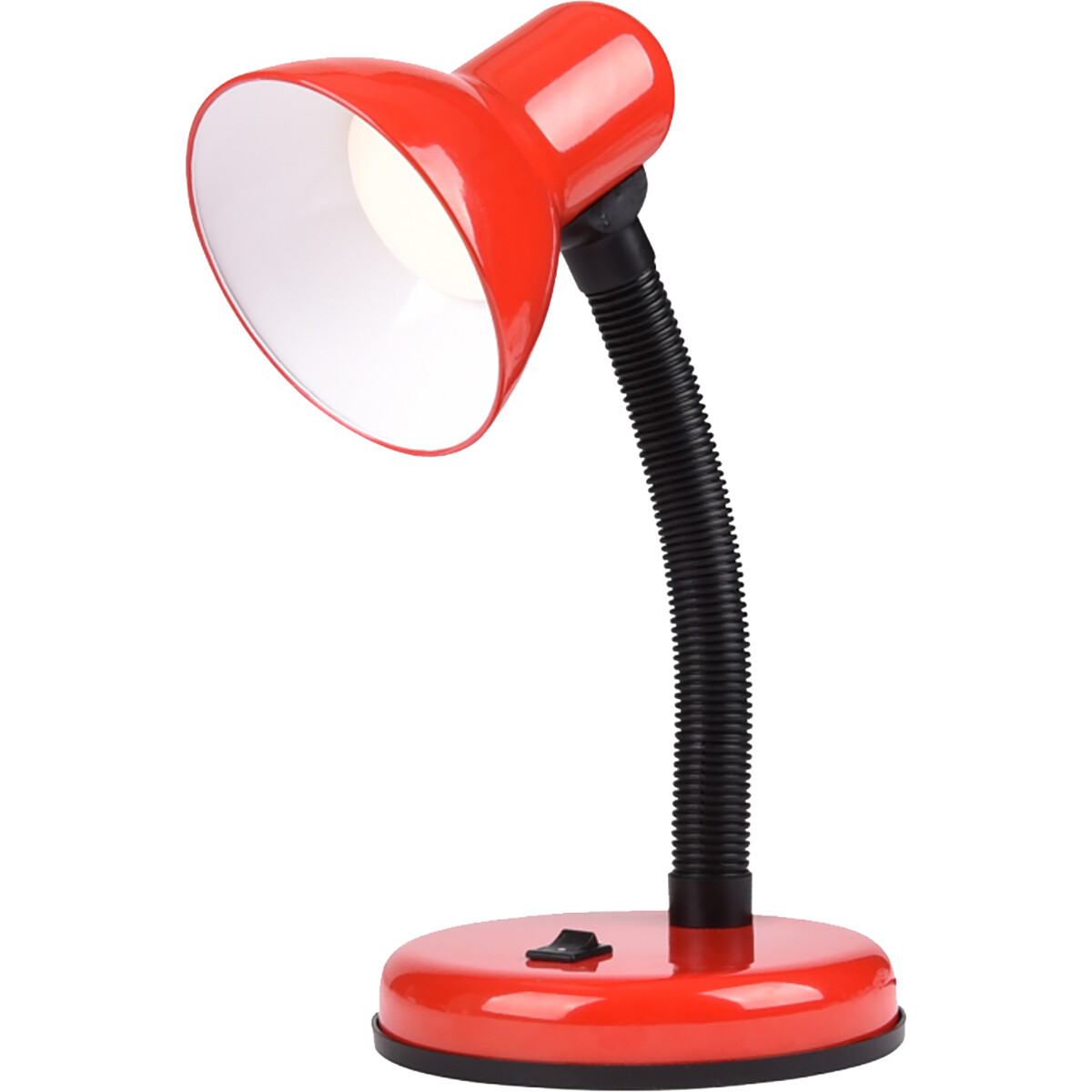 LED Bureaulamp - Velvin Brin - E27 Fitting - Aan/Uit Schakelaar - Flexibele Arm - Rood