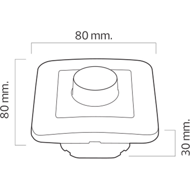 LED Dimmer - 230V - Inbouw Enkel Knop - 1-300W - Incl. Afdekraam - Wit