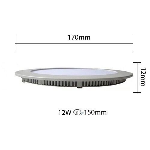 LED Downlight Slim - Inbouw Rond 12W - Helder/Koud Wit 6400K - Mat Wit Aluminium - Ø170mm