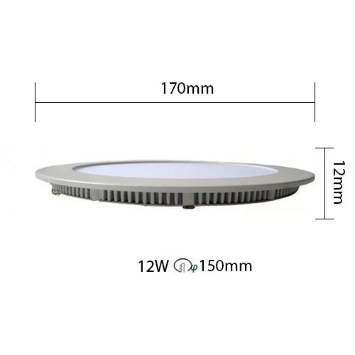 LED Downlight Slim - Inbouw Rond 12W - Warm Wit 2700K - Mat Wit Aluminium - Ø170mm