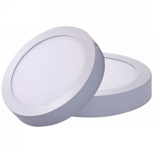 LED Downlight 6 Pack - Opbouw Rond 12W - Warm Wit 3000K - Mat Wit Aluminium - Ø170mm