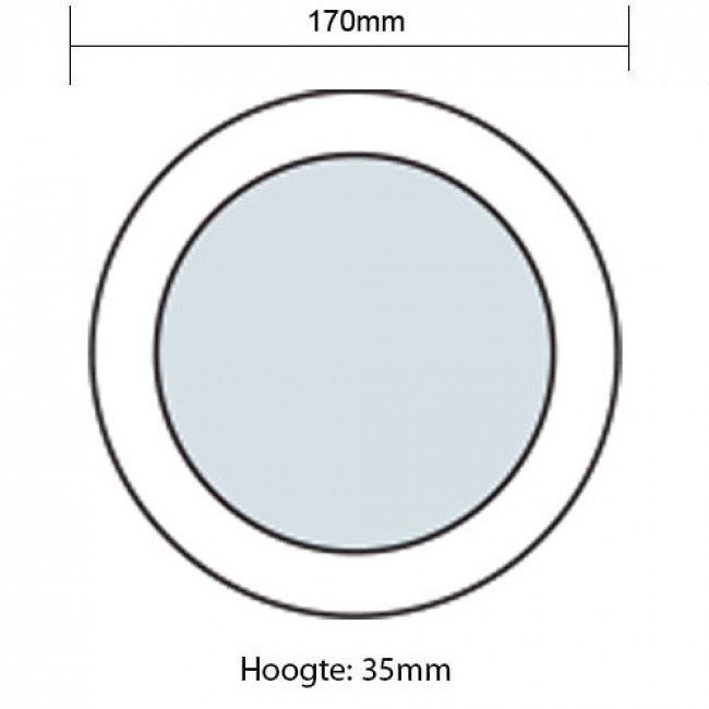 LED Downlight 6 Pack - Opbouw Rond 12W - Warm Wit 3000K - Mat Wit Aluminium - Ø170mm