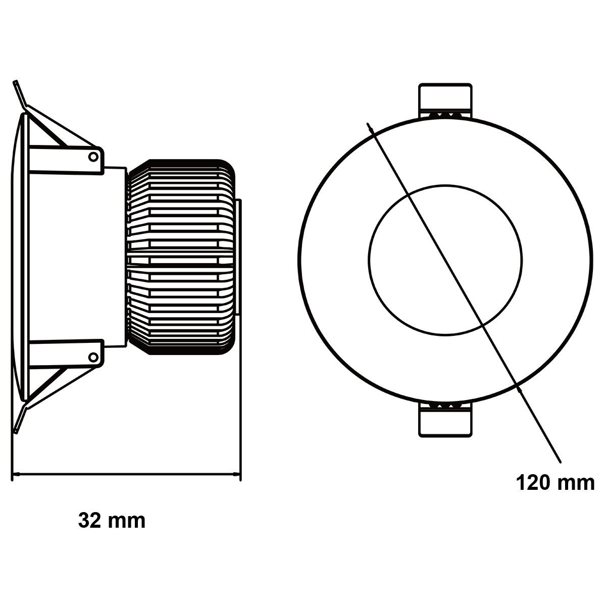 LED Downlight - Alexy - Inbouw Rond 12W - Helder/Koud Wit 6400K - Mat Wit Aluminium - Ø120mm