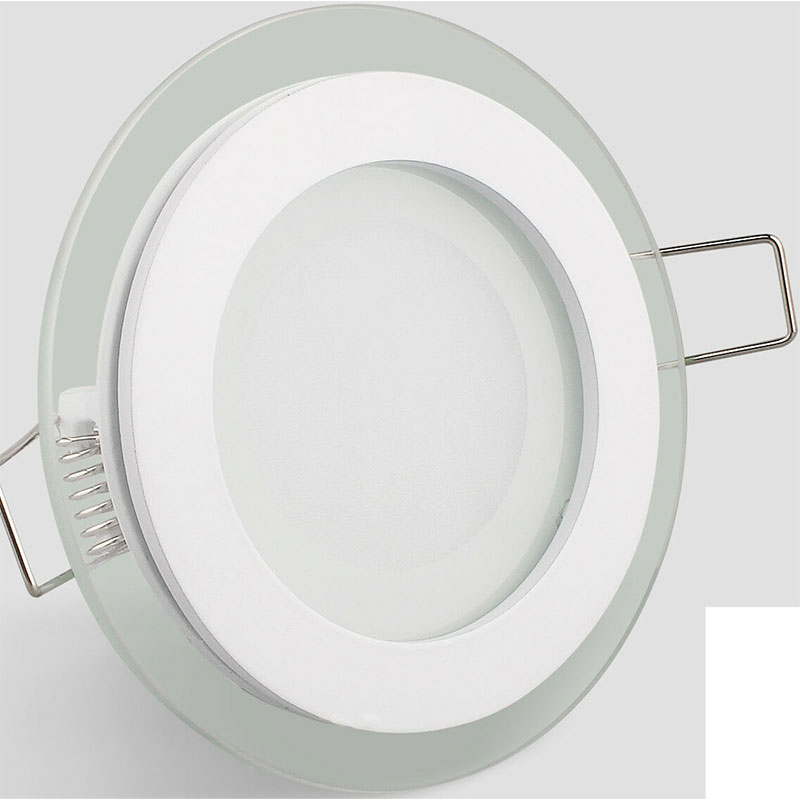 LED Downlight Slim - Inbouw Rond 6W - Helder/Koud Wit 6400K - Mat Wit Glas - Ø96mm