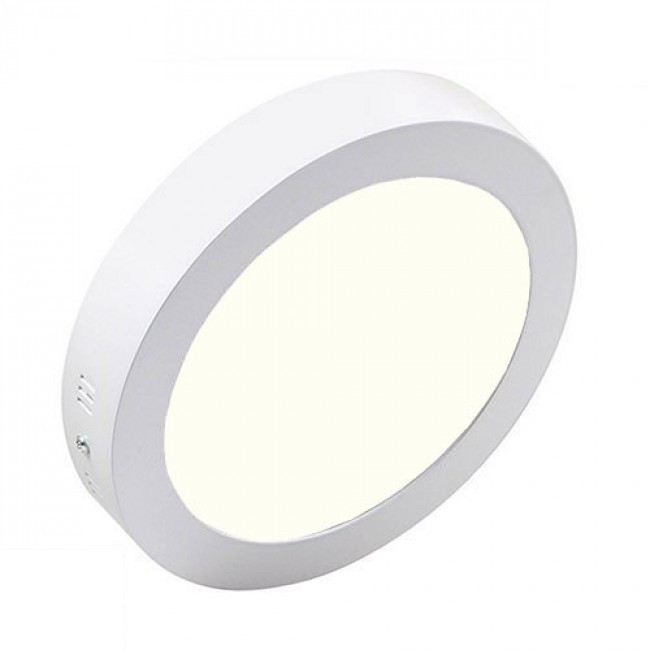 LED Downlight - Opbouw Rond 12W - Natuurlijk Wit 4200K - Mat Wit Aluminium - Ø170mm