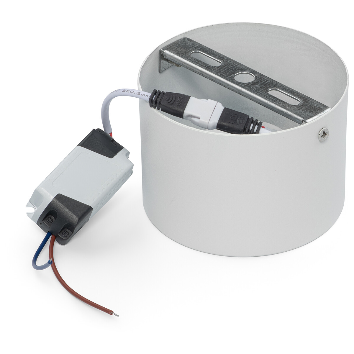 LED Downlight - Opbouw Rond Hoog 5W - Natuurlijk Wit 4200K - Mat Wit Aluminium - Ø105mm