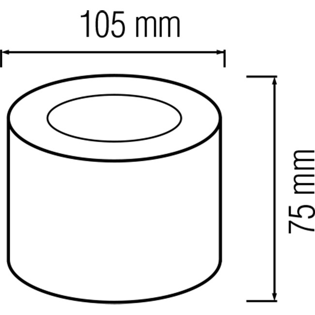 LED Downlight - Opbouw Rond Hoog 5W - Natuurlijk Wit 4200K - Mat Wit Aluminium - Ø105mm