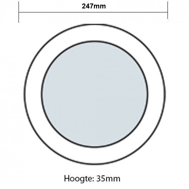 LED Downlight Pro - Aigi - Opbouw Rond 20W - Warm Wit 3000K - Mat Wit - Ø247mm