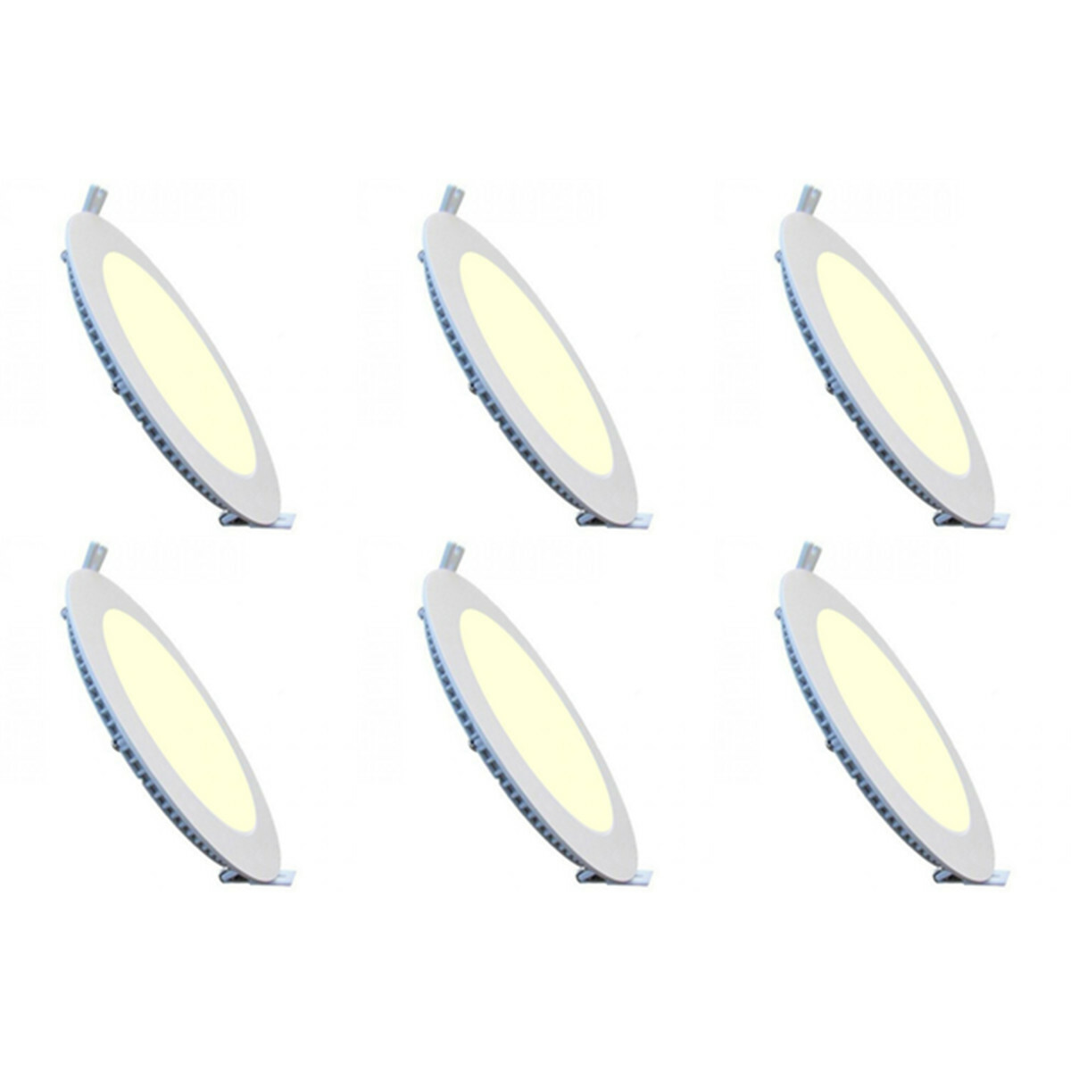 LED Downlight Slim 6 Pack - Inbouw Rond 3W - Dimbaar - Warm Wit 2700K - Mat Wit Aluminium - Ø83mm