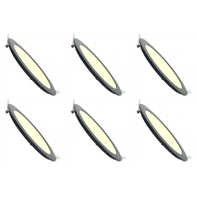 LED Downlight Slim 6 Pack - Inbouw Rond 3W - Dimbaar - Zeer Warm Wit 2700K - Mat Zwart Aluminium - Ø83mm