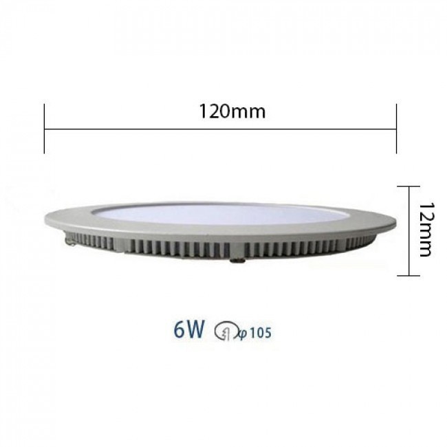 LED Downlight Slim 6 Pack - Inbouw Rond 6W - Dimbaar - Warm Wit 2700K - Mat Wit Aluminium - Ø120mm