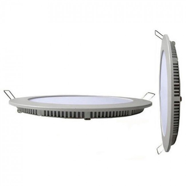 LED Downlight Slim - Inbouw Rond 18W - Dimbaar - Helder/Koud Wit 6400K - Mat Wit Aluminium - Ø225mm