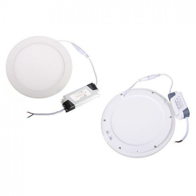 LED Downlight Slim - Inbouw Rond 18W - Dimbaar - Helder/Koud Wit 6400K - Mat Wit Aluminium - Ø225mm