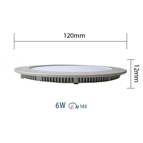 LED Downlight Slim - Inbouw Rond 6W - Dimbaar - Natuurlijk Wit 4200K - Mat Zwart Aluminium - Ø120mm