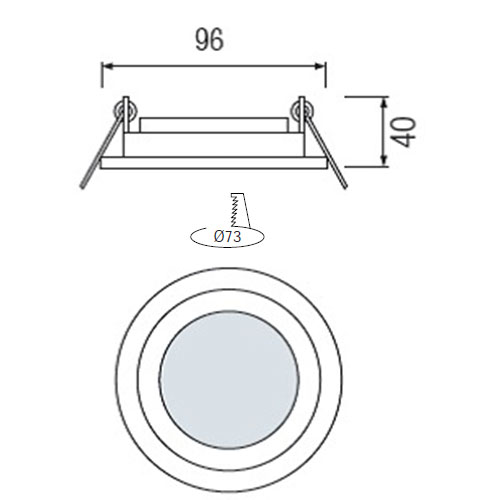 LED Downlight Slim - Inbouw Rond 6W - Helder/Koud Wit 6400K - Mat Wit Glas - Ø96mm