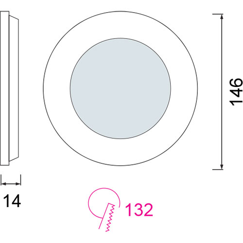 LED Downlight Slim - Inbouw Rond 9W - Helder/Koud Wit 6400K - Mat Wit Aluminium - Ø146mm