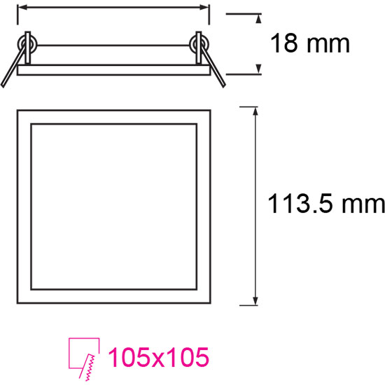 LED Downlight Slim 2 Pack - Inbouw Vierkant 6W - Natuurlijk Wit 4200K - Mat Wit Aluminium - 113.5mm