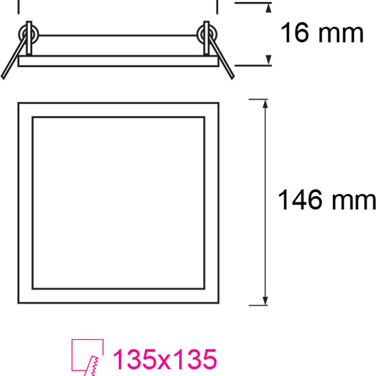 LED Downlight Slim 2 Pack - Inbouw Vierkant 9W - Helder/Koud Wit 6400K - Mat Wit Aluminium - 146mm