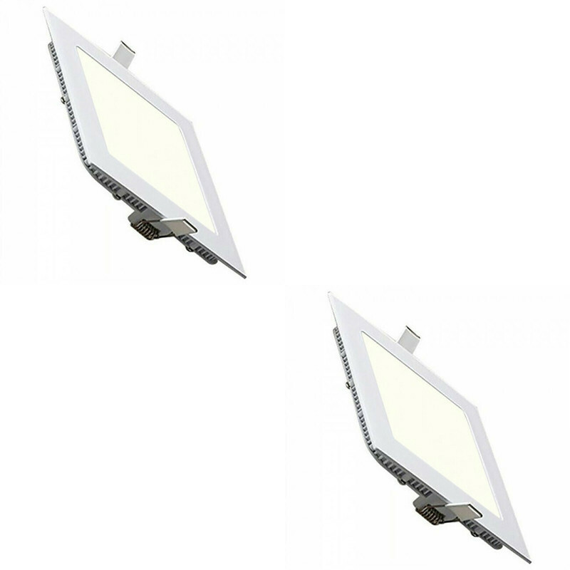 LED Downlight Slim 2 Pack - Inbouw Vierkant 9W - Natuurlijk Wit 4200K - Mat Wit Aluminium - 146mm