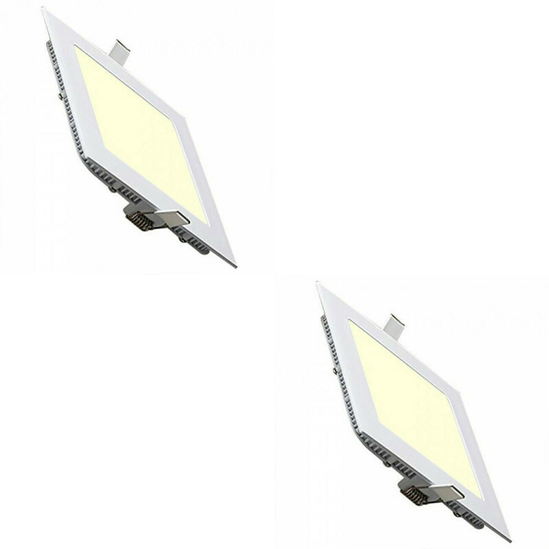 LED Downlight Slim 2 Pack - Inbouw Vierkant 9W - Warm Wit 2700K - Mat Wit Aluminium - 146mm