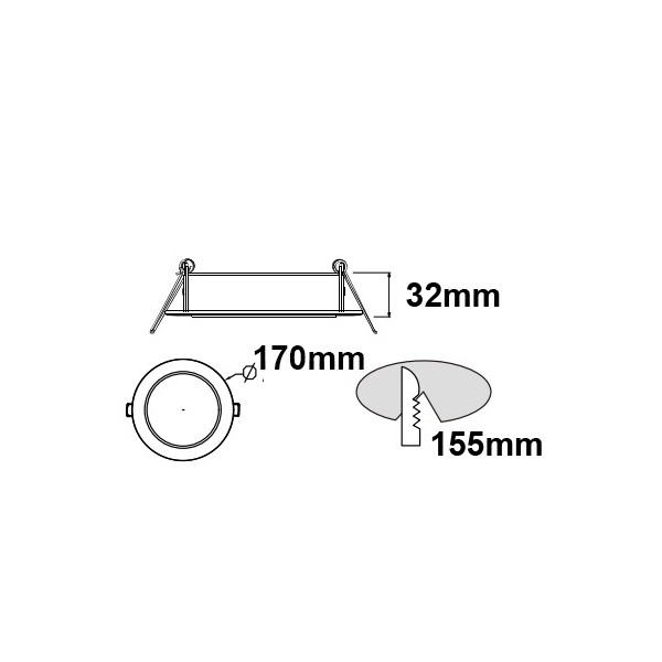 LED Downlight Slim Pro - Aigi - Inbouw Rond 12W - Helder/Koud Wit 6000K - Mat Wit - Ø170mm