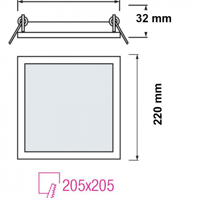 LED Downlight Slim Pro - Aigi - Inbouw Vierkant 18W - Natuurlijk Wit 4000K - Mat Wit - 220mm