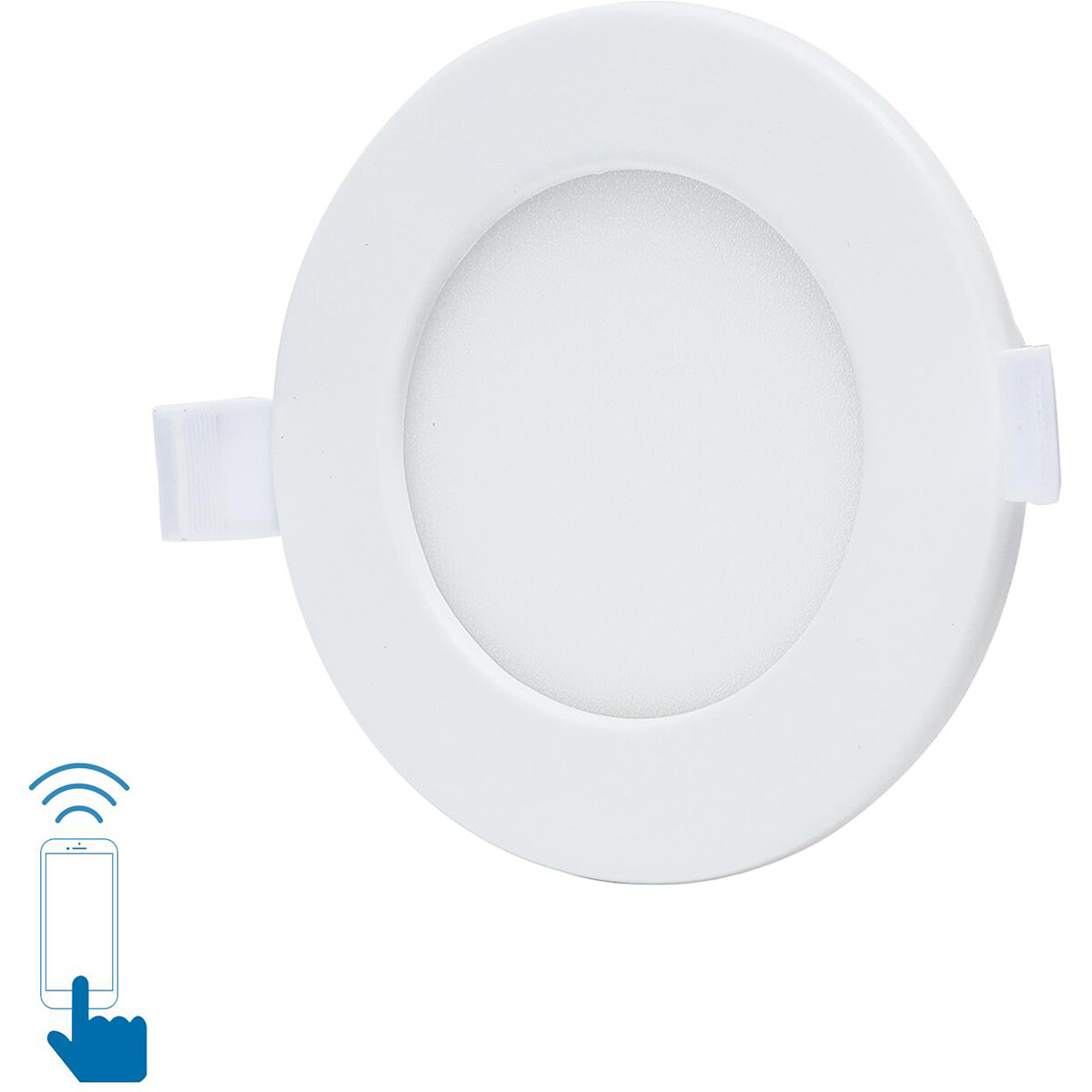 LED Downlight - Smart LED - Wifi LED - Slimme LED - Aigi Zumba - 6W - Aanpasbare Kleur - Inbouw Rond - Mat Wit - Aluminium - Ø115mm