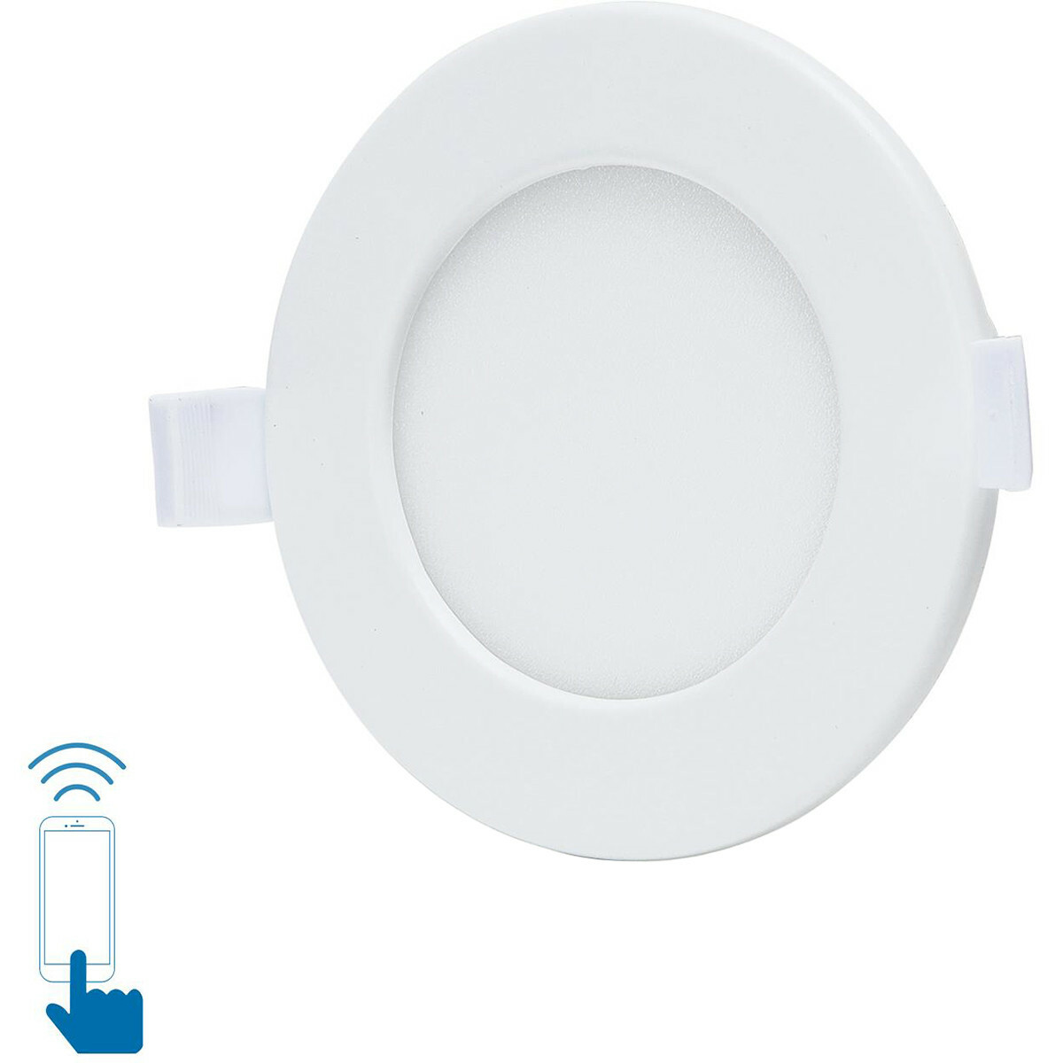 LED Downlight - Smart LED - Wifi LED - Slimme LED - Aigi Zumba - 6W - Helder/Koud Wit 6500K - Inbouw Rond - Mat Wit - Aluminium - Ø115mm