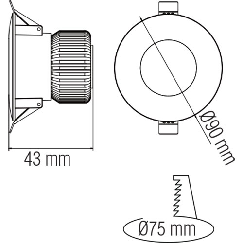 LED Downlight - Verona - Inbouw Rond 5W - Helder/Koud Wit 6400K - Mat Wit Aluminium - Ø90mm