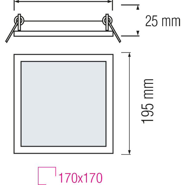 LED Downlight Slim 2 Pack - Inbouw Vierkant 15W - Natuurlijk Wit 4200K - Mat Wit Aluminium - 195mm