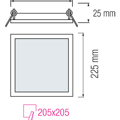 LED Downlight Slim 2 Pack - Inbouw Vierkant 18W - Warm Wit 2700K - Mat Wit Aluminium - 225mm