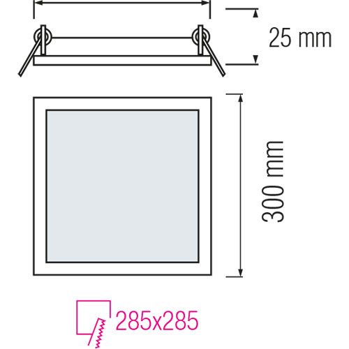 LED Paneel Slim 2 Pack - 30x30 Warm Wit 2700K - 24W Inbouw Vierkant - Mat Wit - Flikkervrij