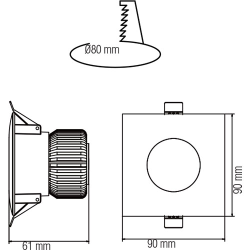 LED Spot - Inbouwspot - Vierkant 6W - Waterdicht IP65 - Natuurlijk Wit 4200K - Mat Wit Aluminium - 90mm