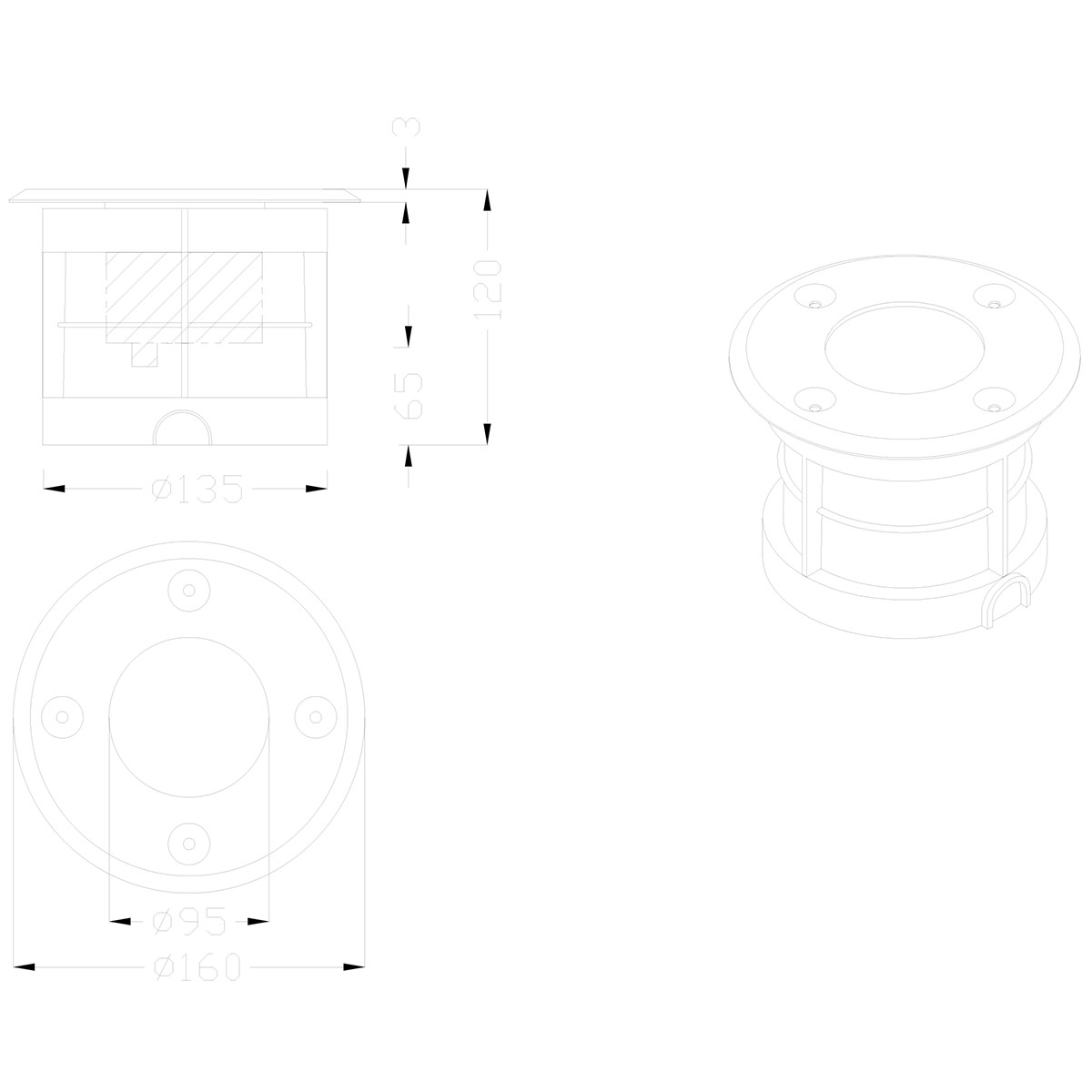 LED Grondspot - Trion Baliyi - Inbouw Rond - 9W - Waterdicht IP65 - Warm Wit 3000K - Mat Nikkel - RVS