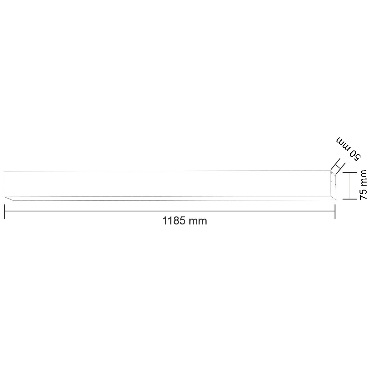 LED Hanglamp - Plafondlamp - Hangverlichting - Lijnverlichting - Lineaire Verlichting - Cobalt - 40W - Natuurlijk Wit 4000K - Zwart