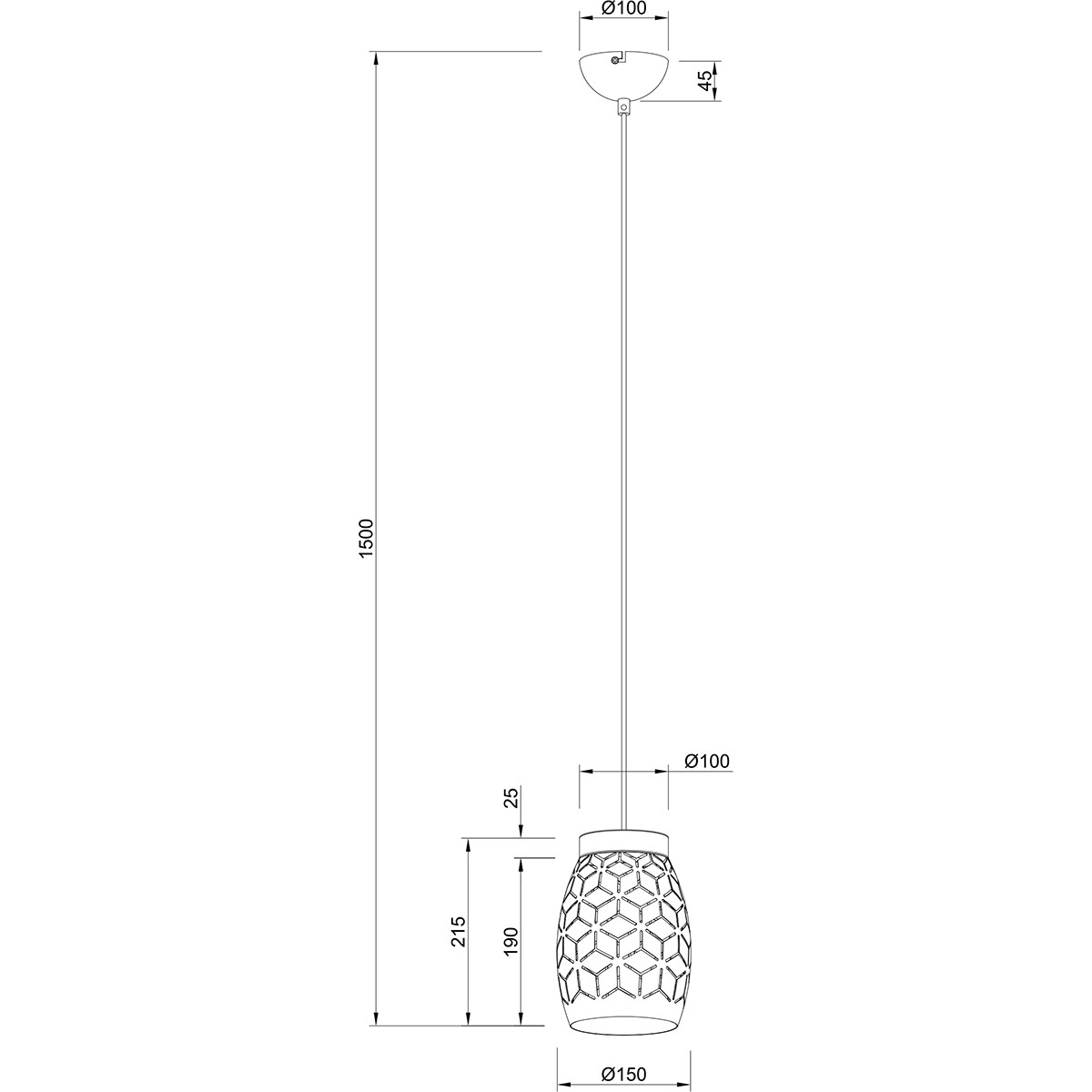 LED Hanglamp - Hangverlichting - Trion Dabi - E27 Fitting - Rond - Coffee - Metaal