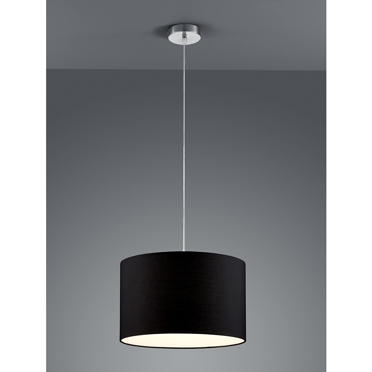 LED Hanglamp - Hangverlichting - Trion Hotia - E27 Fitting - 1-lichts - Rond - Mat Zwart - Aluminium