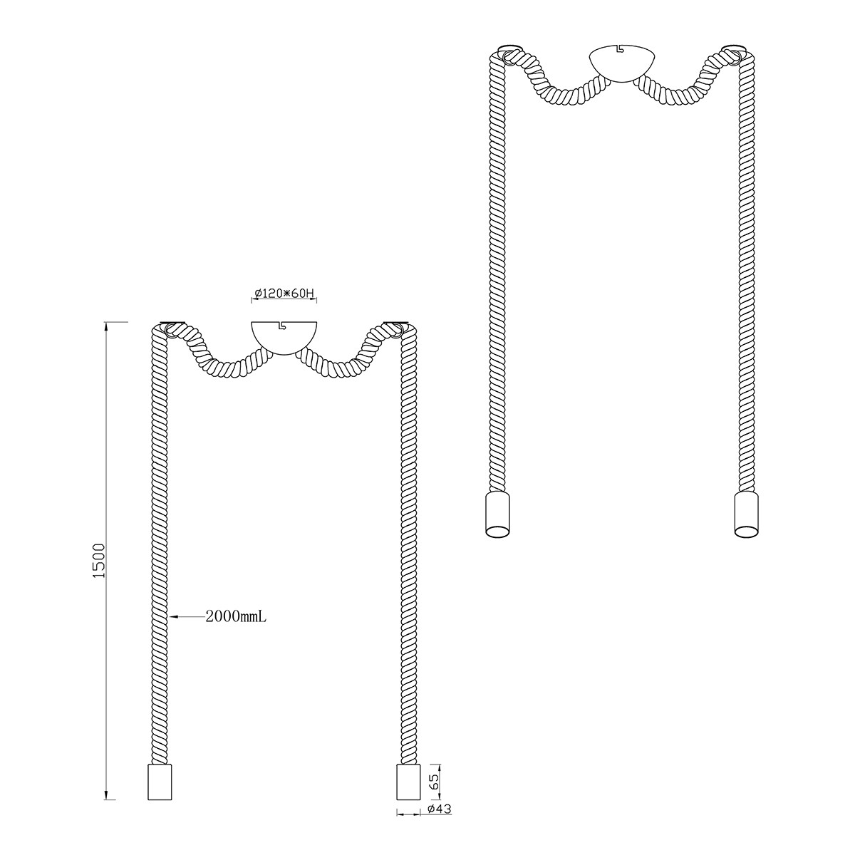 LED Hanglamp - Hangverlichting - Trion Robin - E27 Fitting - 2-lichts - Rond - Oud Brons - Aluminium