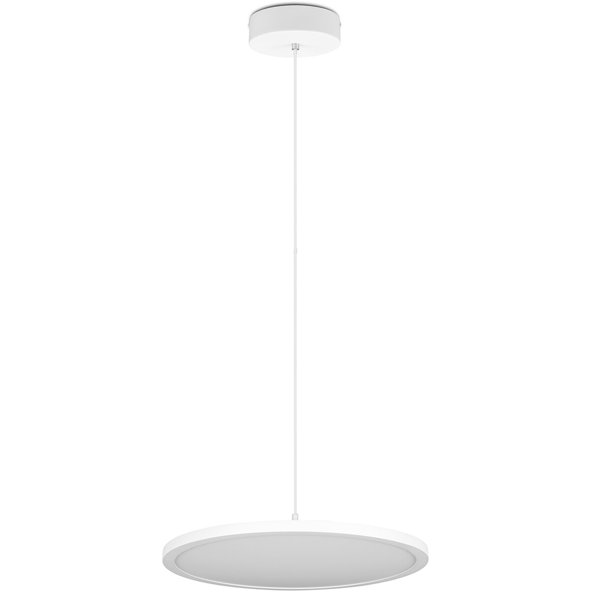 LED Hanglamp - Hangverlichting - Trion Trula - 29W - Natuurlijk Wit 4000K - Dimbaar - Rond - Mat Wit - Aluminium