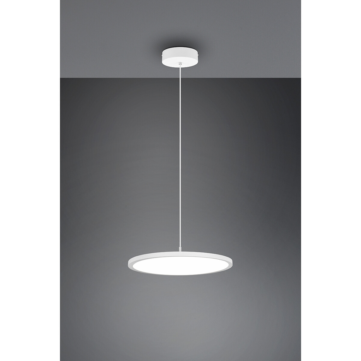 LED Hanglamp - Hangverlichting - Trion Trula - 29W - Natuurlijk Wit 4000K - Dimbaar - Rond - Mat Wit - Aluminium