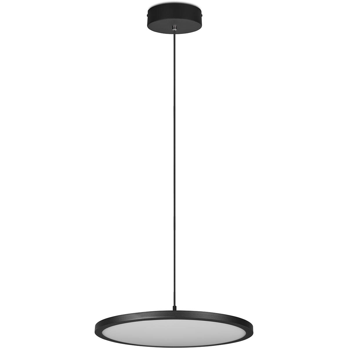 LED Hanglamp - Hangverlichting - Trion Trula - 29W - Warm Wit 3000K - Dimbaar - Rond - Mat Zwart - Aluminium