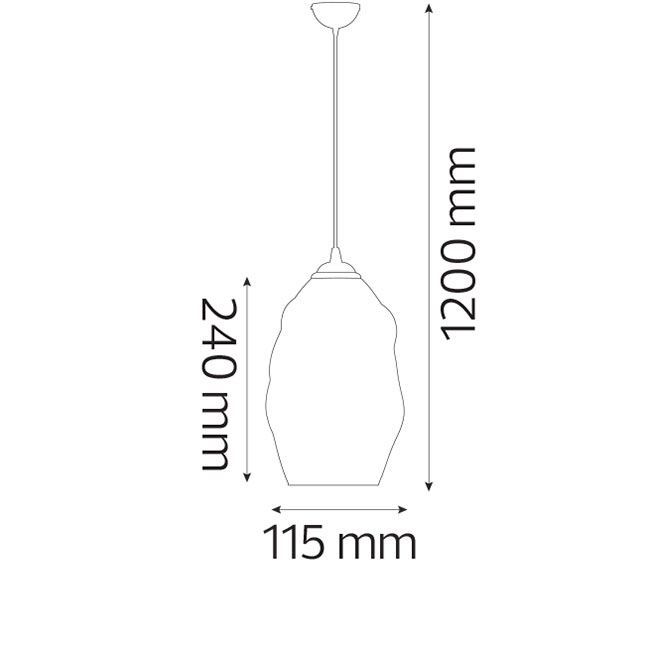 LED Hanglamp - Meteorum - Ovaal - Koper Glas - E27