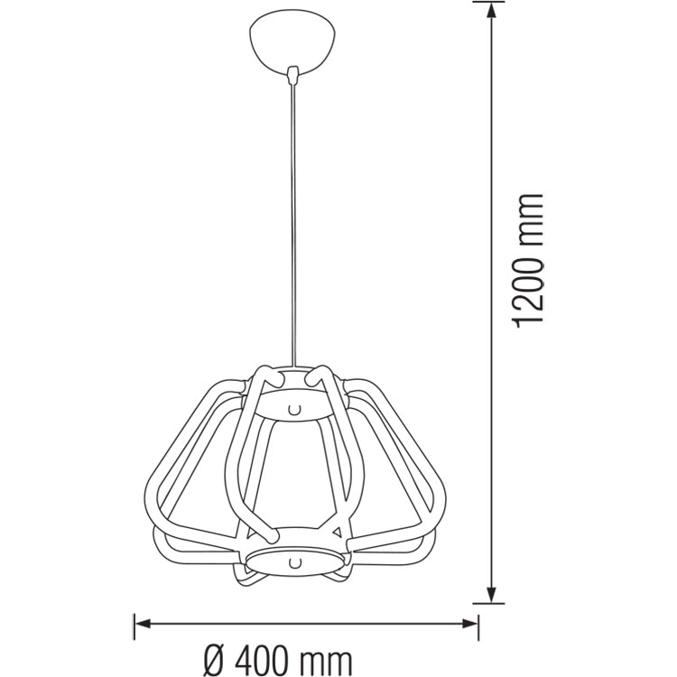 LED Hanglamp - Phoena - Industrieel - 38W - Natuurlijk Wit 4000K - Ovaal - Mat Koper Aluminium