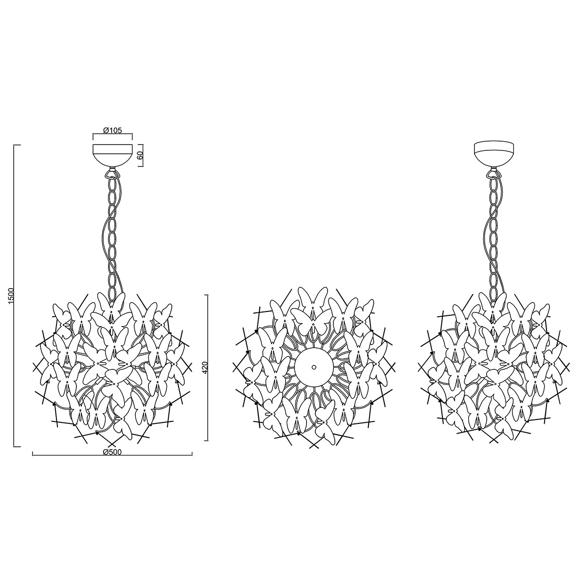 LED Hanglamp - Trion Baduli - G9 Fitting - 4-lichts - Rond - Glans Chroom - Aluminium