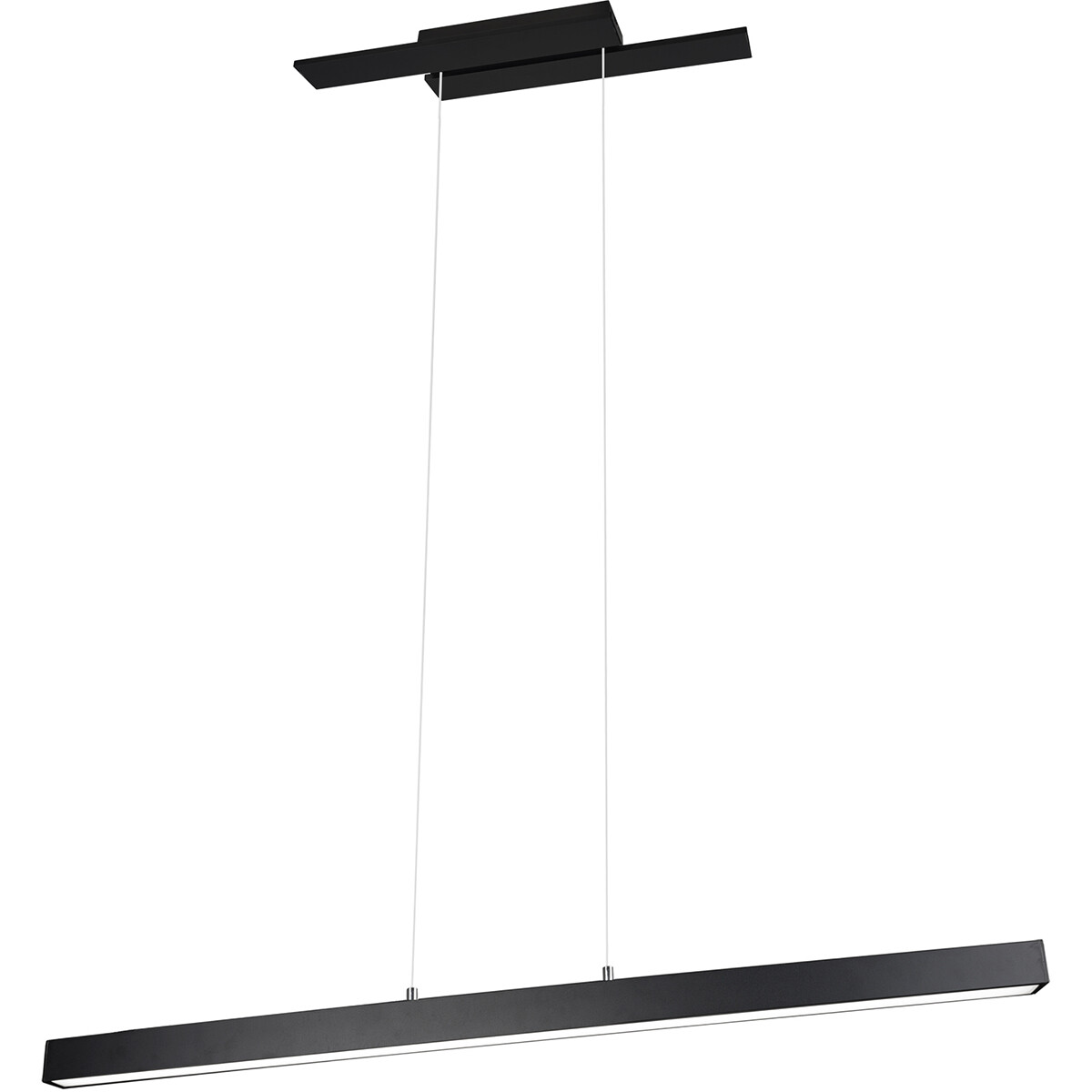 LED Hanglamp - Trion Balfy Up and Down - 44W - Warm Wit 3000K - Dimbaar - Rechthoek - Mat Zwart - Aluminium