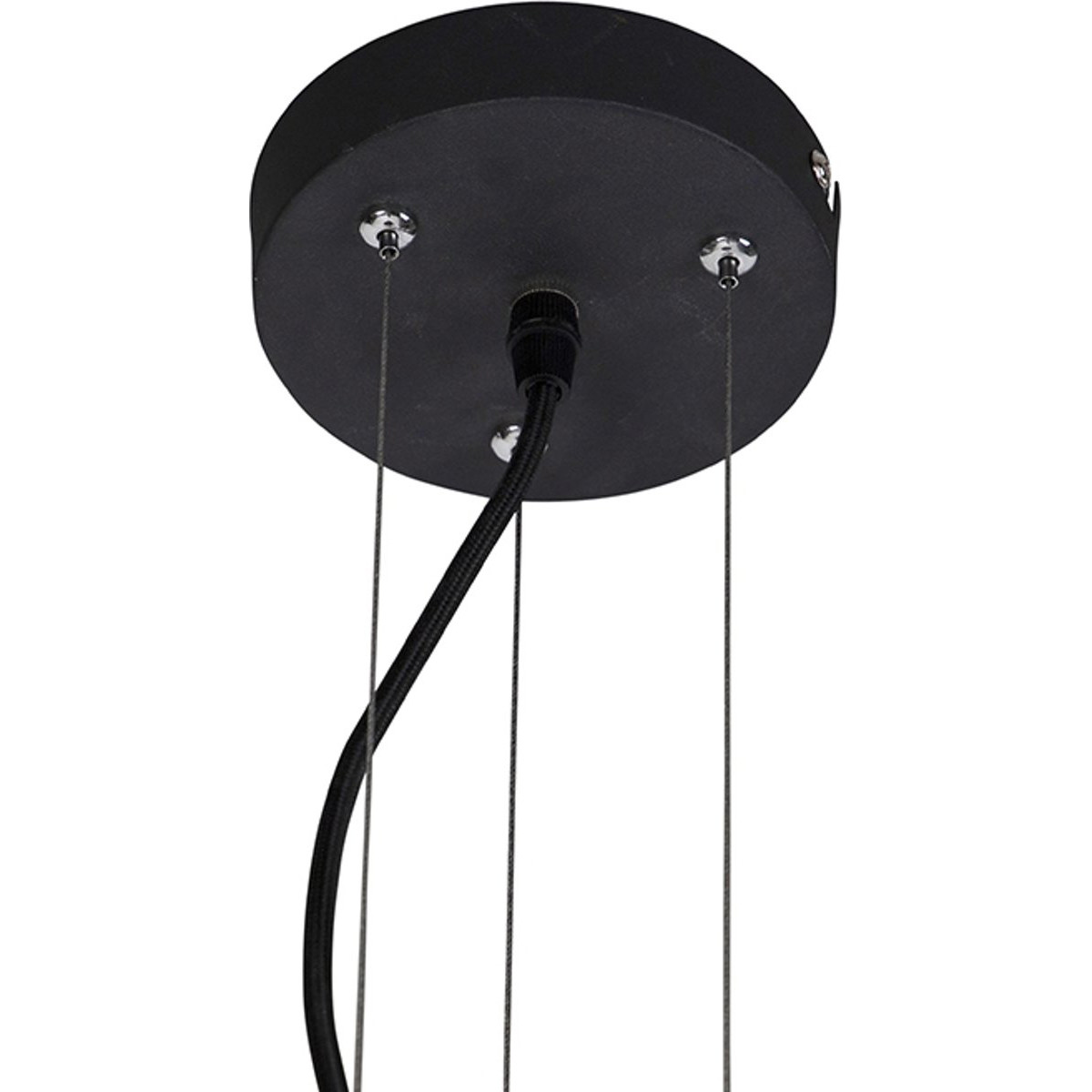 LED Hanglamp - Trion Barnon - E27 Fitting - 4-lichts - Rond - Mat Zwart Aluminium