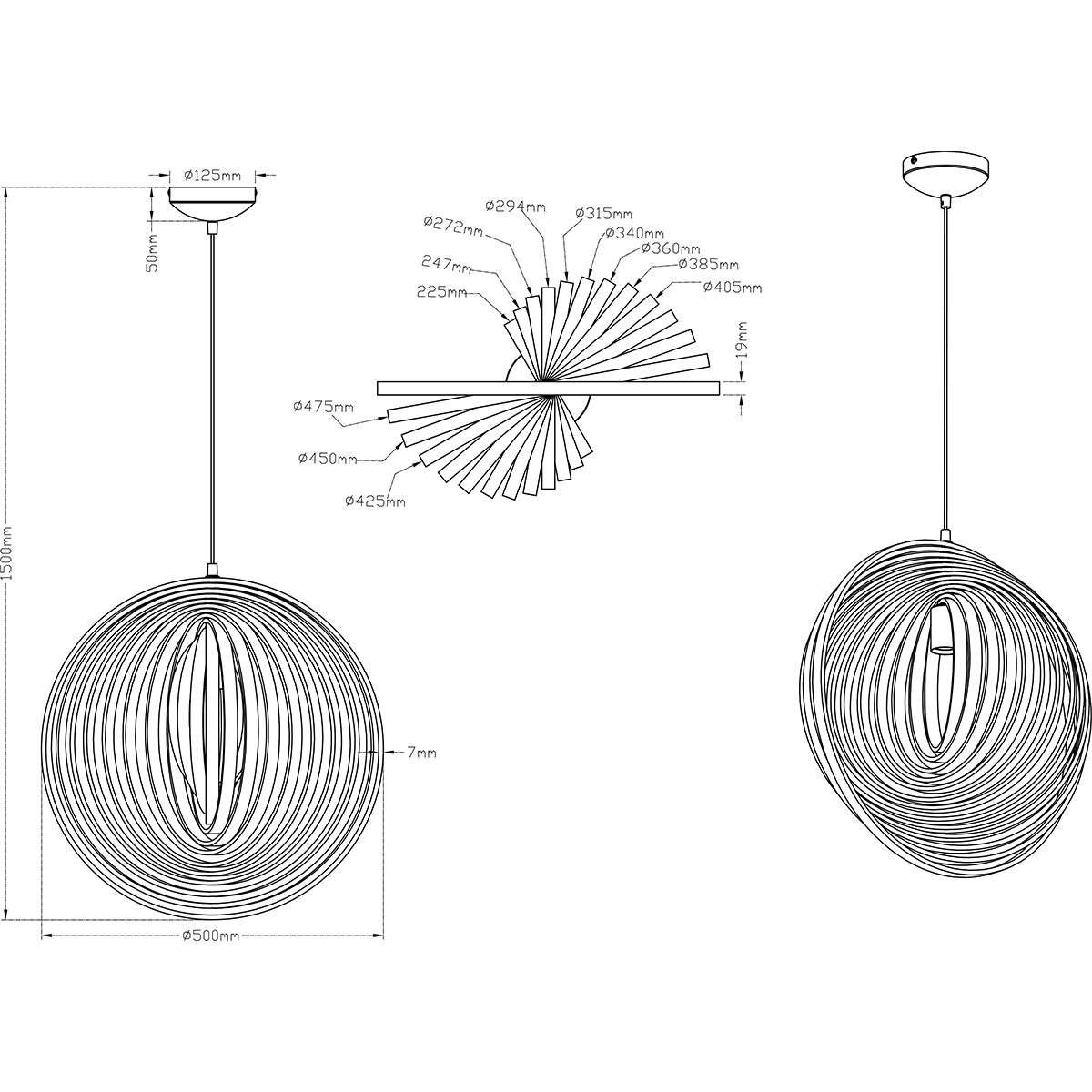 LED Hanglamp - Trion Bola - E27 Fitting - Rond - Mat Lichtbruin Hout