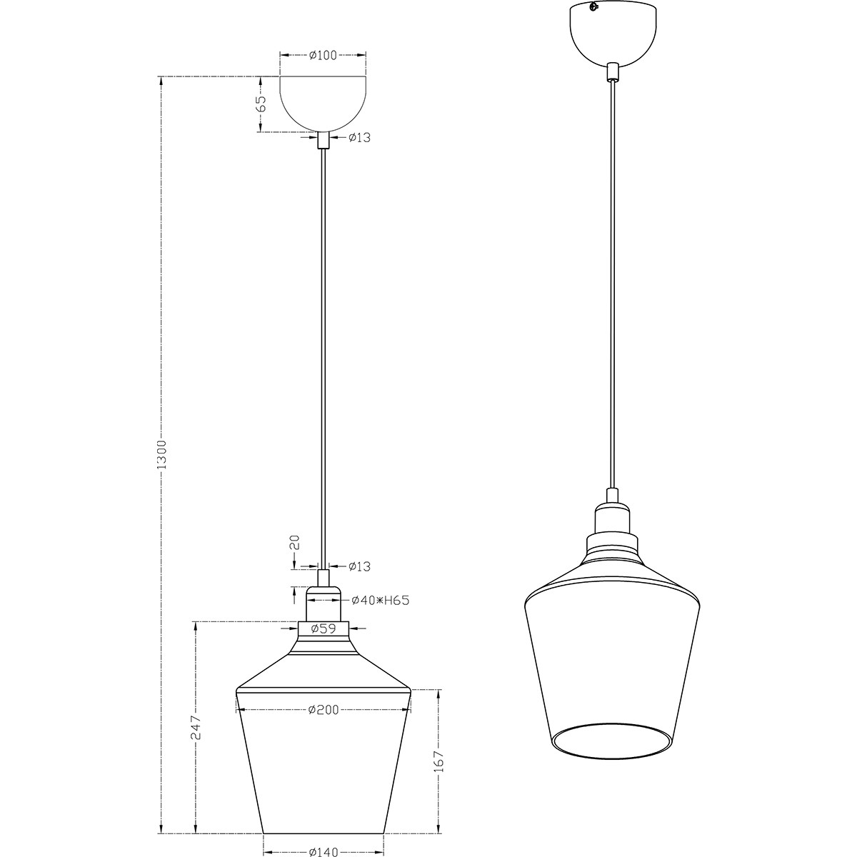 LED Hanglamp - Trion Colia - E27 Fitting - Rond - Glans Chroom Rookglas - Aluminium